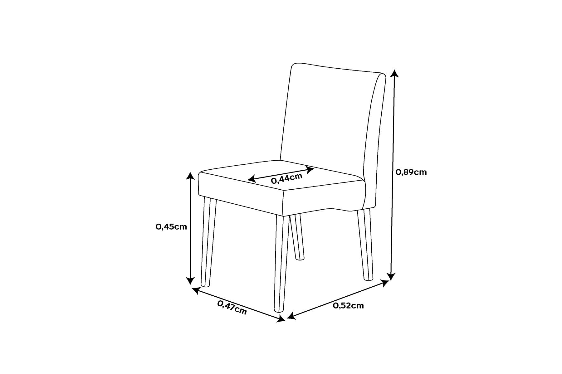 Kit 4 Cadeiras para Sala de Jantar Sevilha Estofada Linho Cru - Mobili