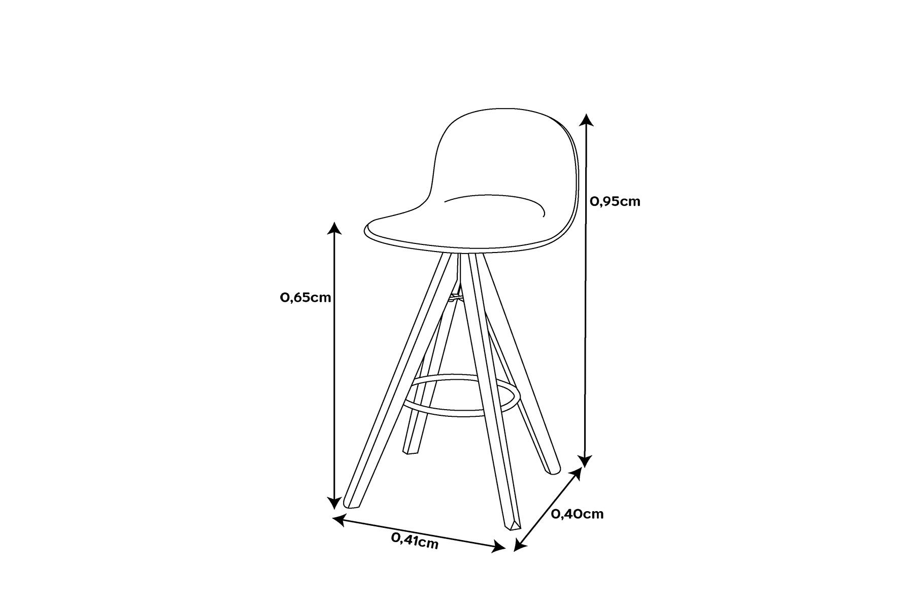 Banqueta Alta 65cm Giratória Volks em Madeira de Tauari Estofada - Mobili Store