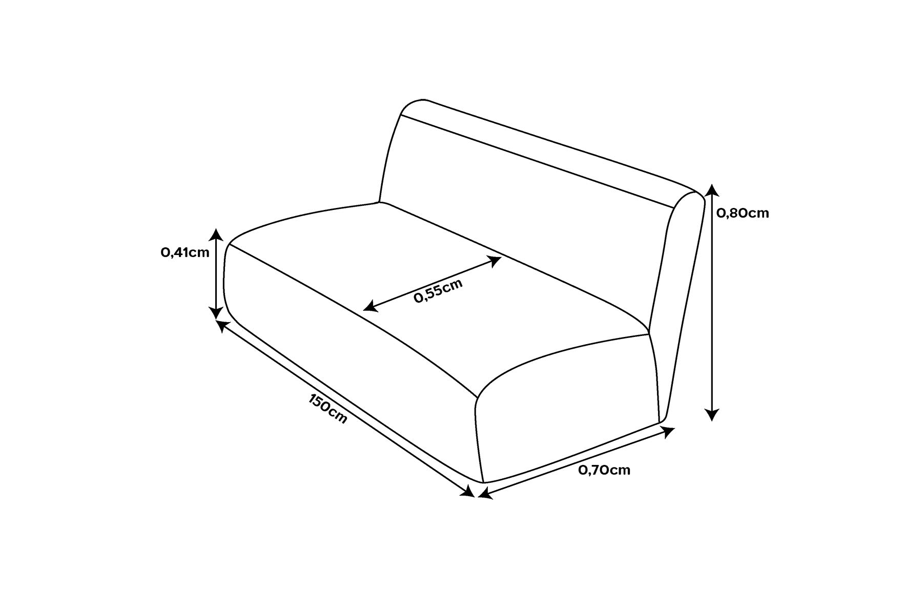 Namoradeira Decorativa Dolly 150cm no Bouclê - Mobili Store