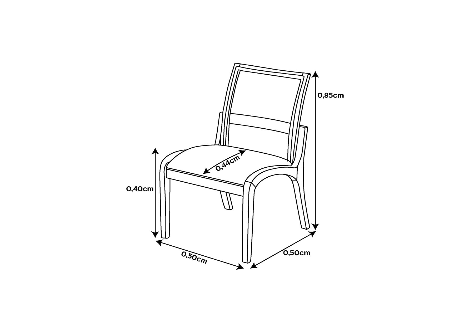 Kit 4 Cadeiras para Sala de Jantar Maysa Estofada com no Tela Encosto - Mobili