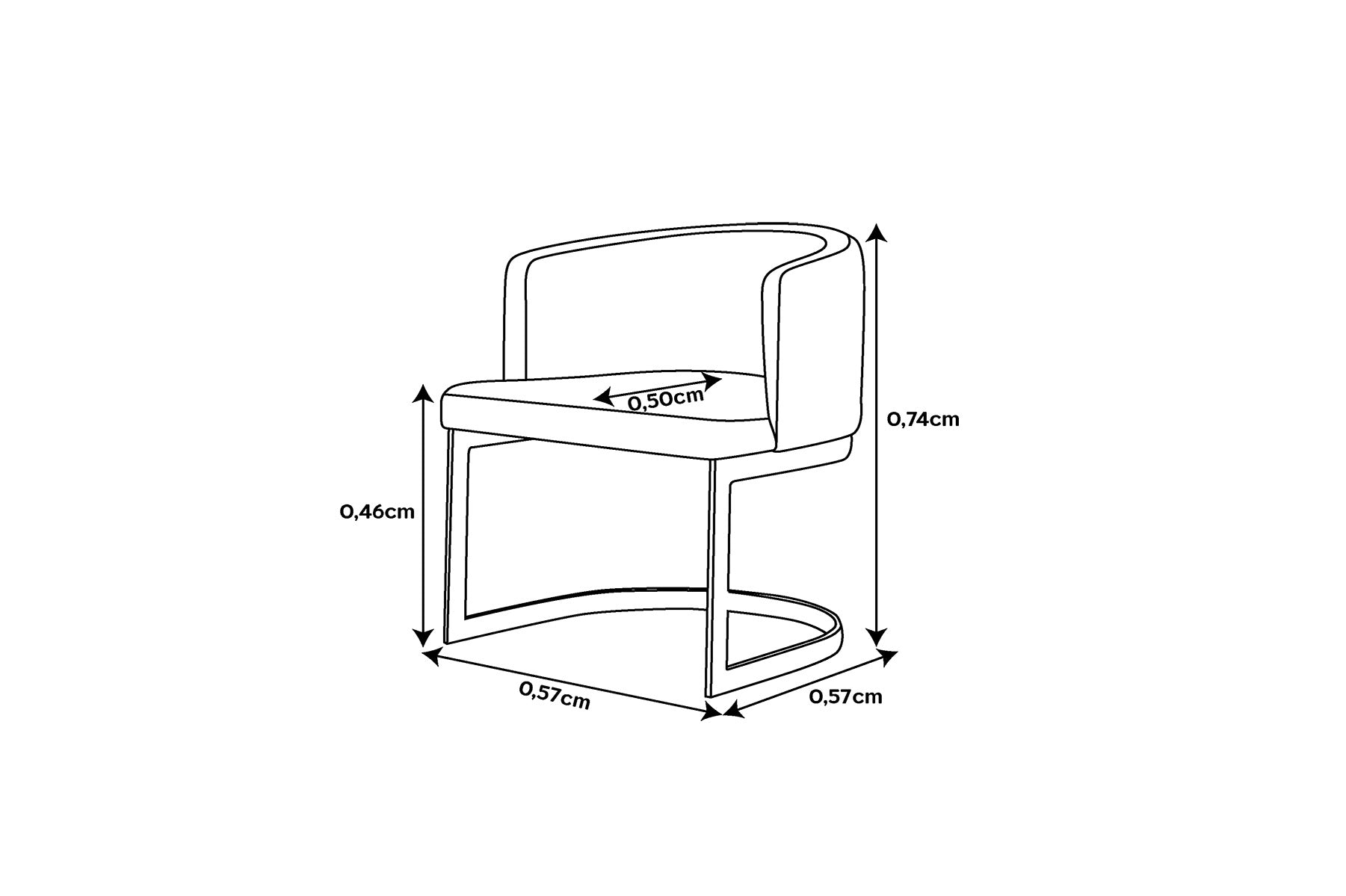 Cadeira para Sala de Jantar Georgia Estofada Base Aço Carbono - Mobili