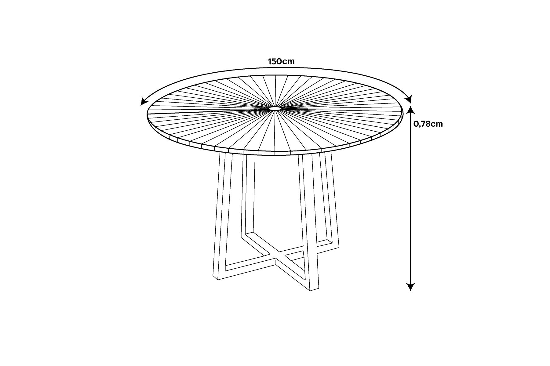 Mesa Pizza Diâmetro 150cm Base em Alumínio - Mobili Store